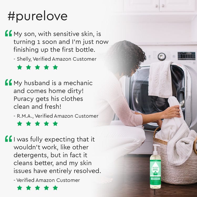 Puracy Natural Liquid Laundry Detergent with Stain Fighting Enzymes - Free & Clear, 16 fl oz